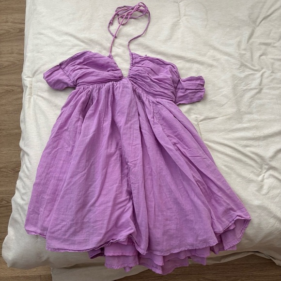 American Eagle Outfitters Lilac Halter Tie Dress - Picture 4 of 7